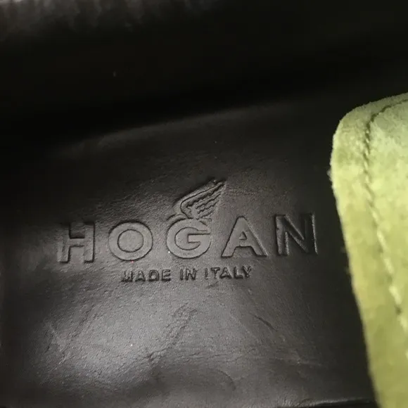 Hogan suede casual lace up green sneakers size 37