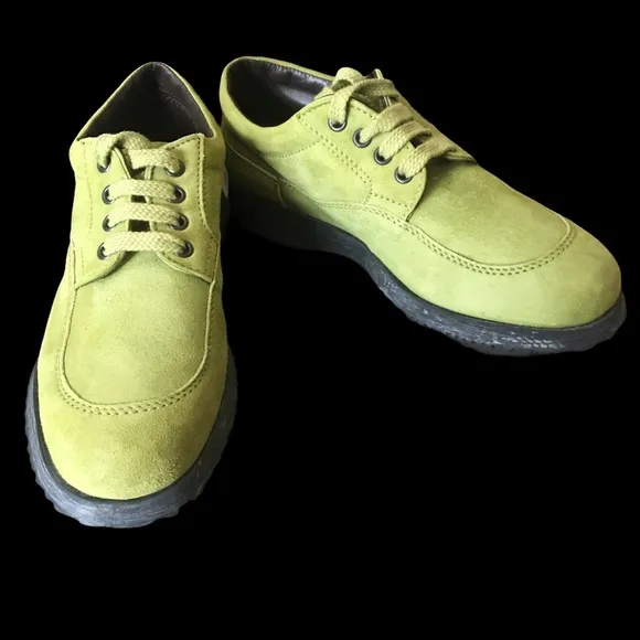 Hogan suede casual lace up green sneakers size 37