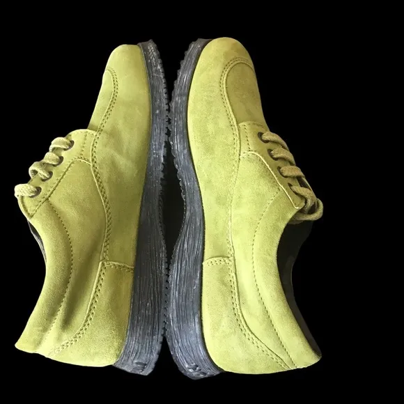 Hogan suede casual lace up green sneakers size 37