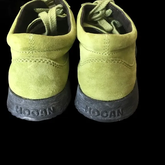 Hogan suede casual lace up green sneakers size 37
