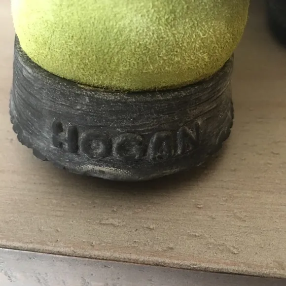 Hogan suede casual lace up green sneakers size 37