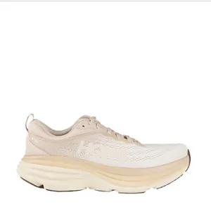Hoka One One Bondi 8 Cream   Athletic Shoes with Cushioned Midsole ***USED***