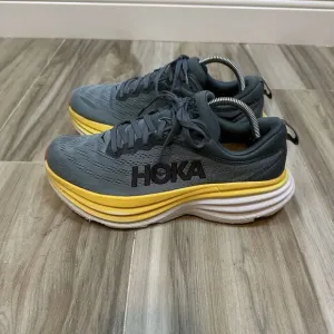 Hoka One One Bondi 8 Running Shoes Men’s 9.5D Blue Yellow White 1123202 Casual