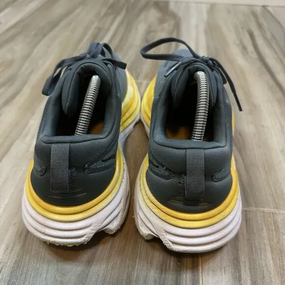 Hoka One One Bondi 8 Running Shoes Men’s 9.5D Blue Yellow White 1123202 Casual