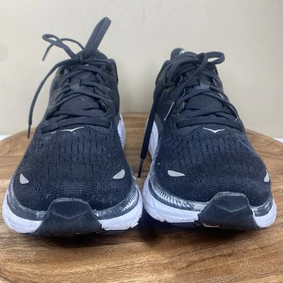 Hoka One One Clifton 8 Mens Black And White Size 10 D Athletic Running Shoes