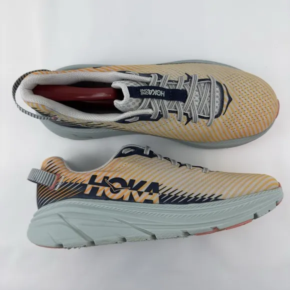 HOKA ONE ONE Rincon 2 Men's Size 9.5 Running Shoes Orange Gray