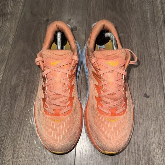 Hoka One One Womens Gaviota 4 1123201 Orange Running Shoes Sneakers Size 7