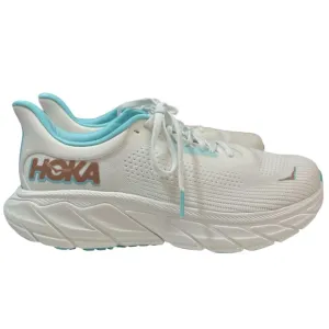 Hoka Women's Arahi 7 White and Blue Running Shoes Size 9D