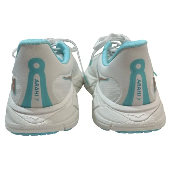 Hoka Women's Arahi 7 White and Blue Running Shoes Size 9D