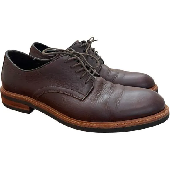 H.S. Trask Brown Bison Leather Oxford Shoes Mens Size 9.5