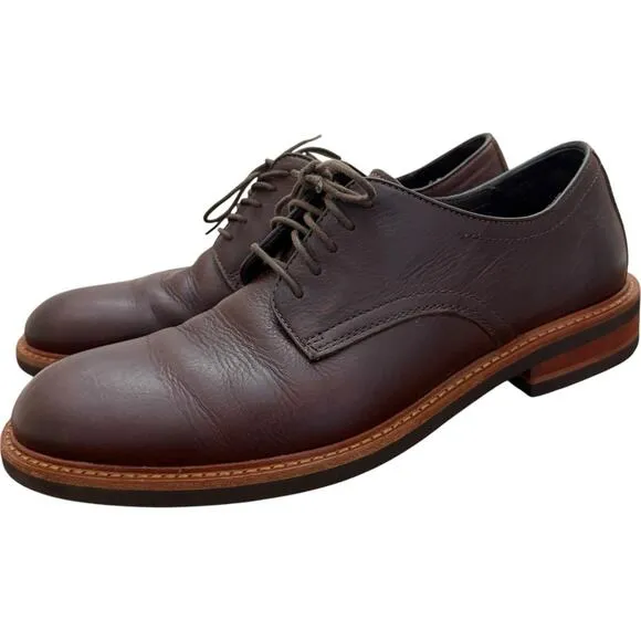 H.S. Trask Brown Bison Leather Oxford Shoes Mens Size 9.5