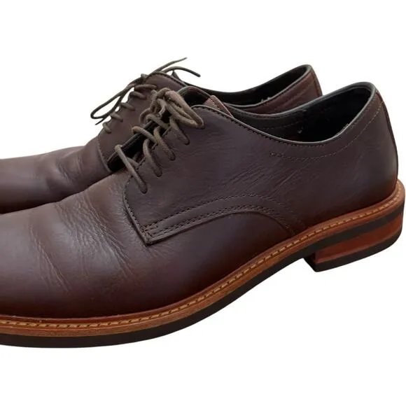 H.S. Trask Brown Bison Leather Oxford Shoes Mens Size 9.5