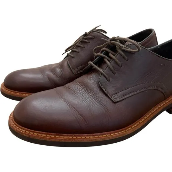 H.S. Trask Brown Bison Leather Oxford Shoes Mens Size 9.5
