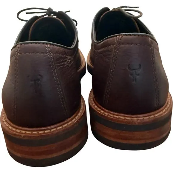 H.S. Trask Brown Bison Leather Oxford Shoes Mens Size 9.5