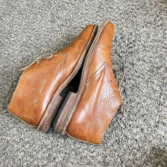 Huckberry Astorflex Brownflex Brown Leather Chukka Boots Mens Size 44 US 11