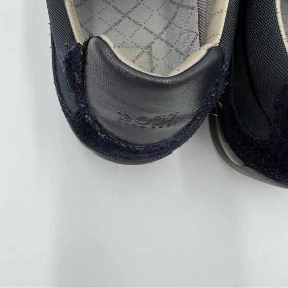 HUGO BOSS MIXED-MATERIAL TRAINERS WITH SUEDE AND FAUX LEATHER SNEAKERS
