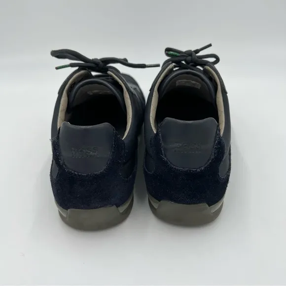 HUGO BOSS MIXED-MATERIAL TRAINERS WITH SUEDE AND FAUX LEATHER SNEAKERS