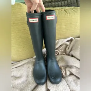 Hunter Black Waterproof Original Tall Matte Rain Boots