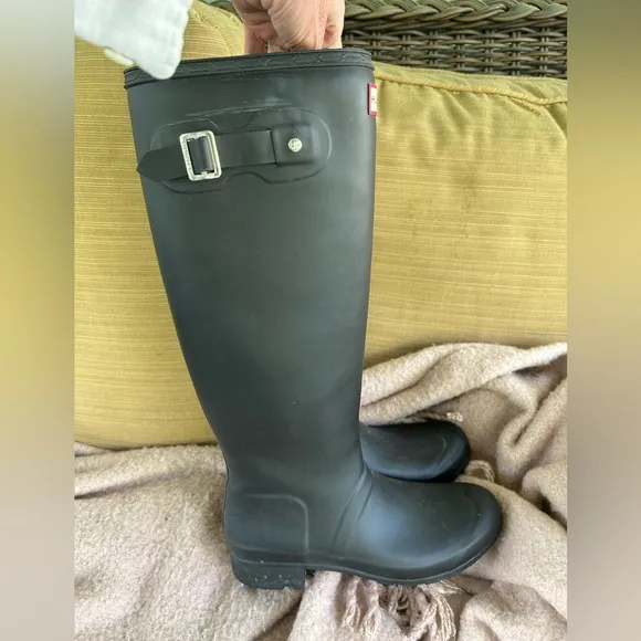 Hunter Black Waterproof Original Tall Matte Rain Boots