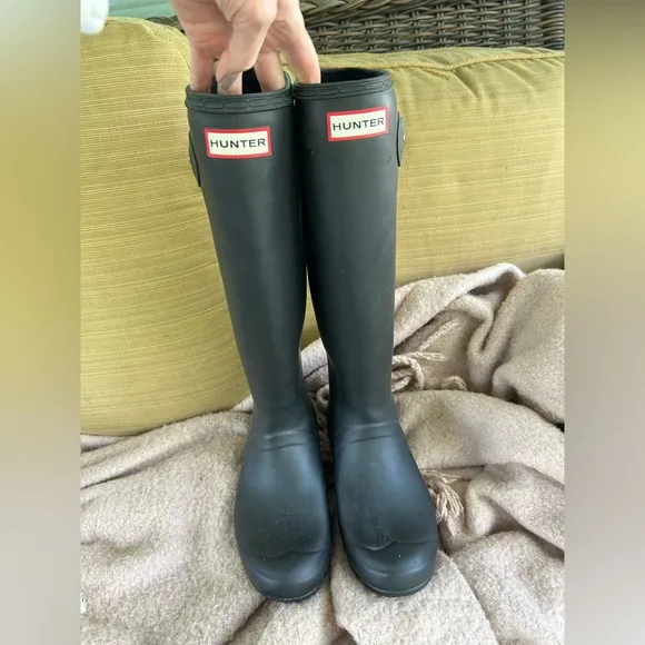 Hunter Black Waterproof Original Tall Matte Rain Boots