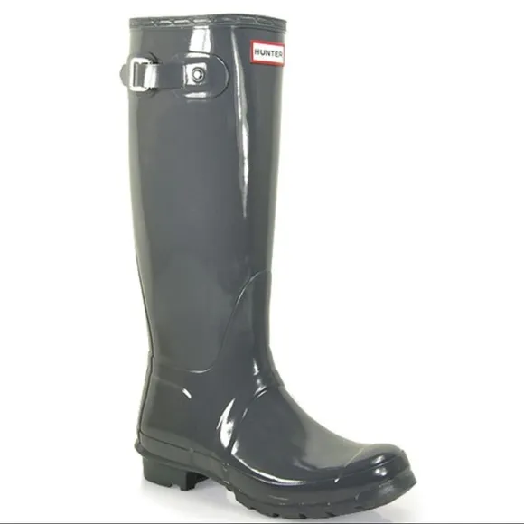 Hunter Original Gloss Tall Boots Graphite Gray