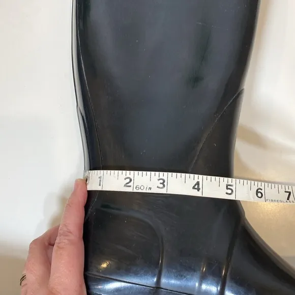 Hunter Original Tall Gloss Black Rain Boots Size 7