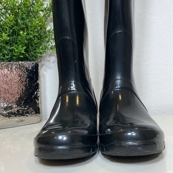 Hunter Original Tall Gloss Black Rain Boots Size 7