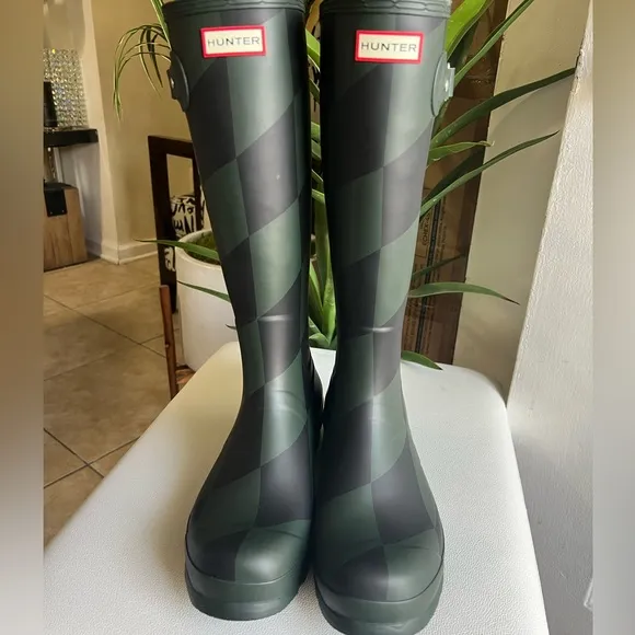 HUNTER Thames MMXX Green Edition Wellington Boots Size 11 NWOB
