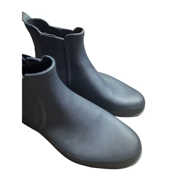 Hunter Women's Blue Chelsea Rain Boots Waterproof Ankle Pull On size 10
