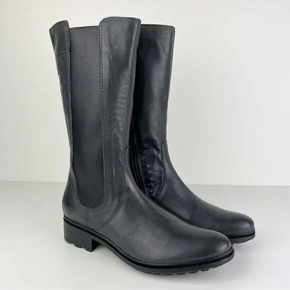 Hunter Darby Gunmetal Grey Leather Boots