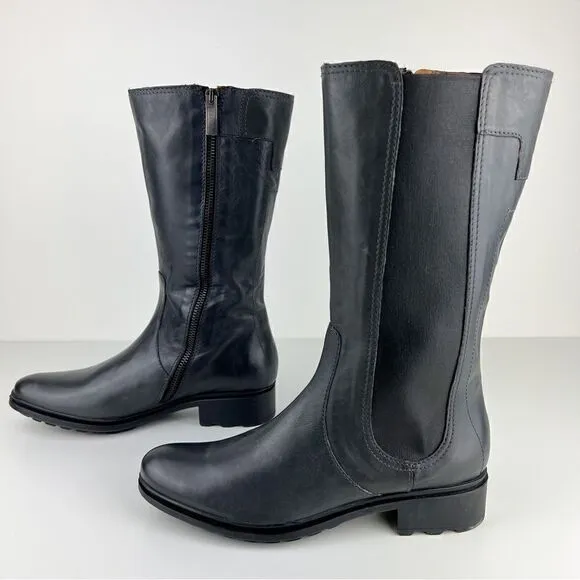 Hunter Darby Gunmetal Grey Leather Boots