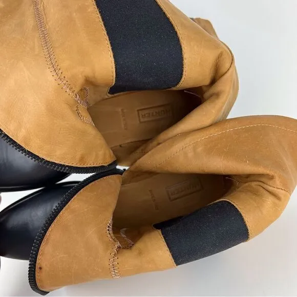 Hunter Darby Gunmetal Grey Leather Boots