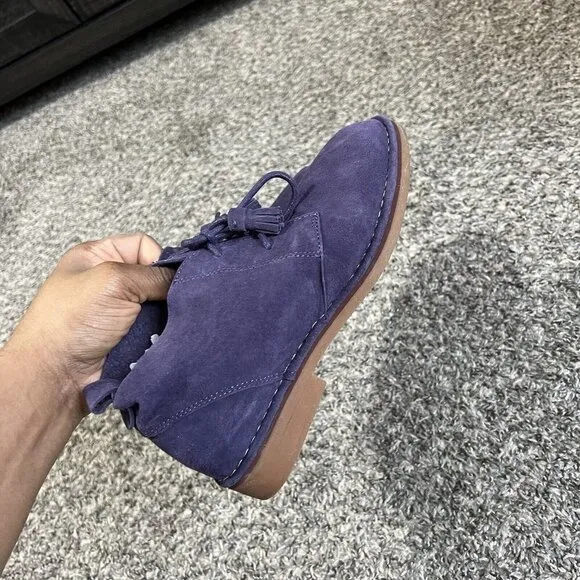 HUSH PUPPIES Suede Cyra Catelyn Lace Up Chukka Ankle Boots 7 Wide Purple New