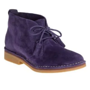 HUSH PUPPIES Suede Cyra Catelyn Lace Up Chukka Ankle Boots 7 Wide Purple New