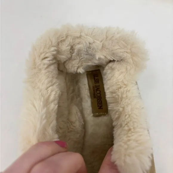 Ilse Jacobsen 9‎ Tulip 3150 Textile Women's Slip On Shoes Slippers Faux Fur Tan