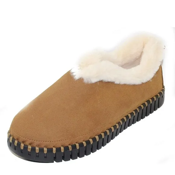 Ilse Jacobsen 9‎ Tulip 3150 Textile Women's Slip On Shoes Slippers Faux Fur Tan