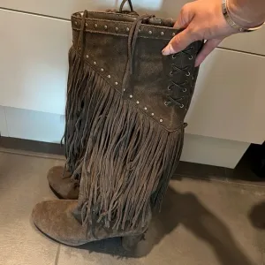 INC High Heeled Faux Suede Studded Boots