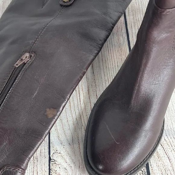 INC International Concepts Brown Leather Fawne Knee High Boots Size 7M