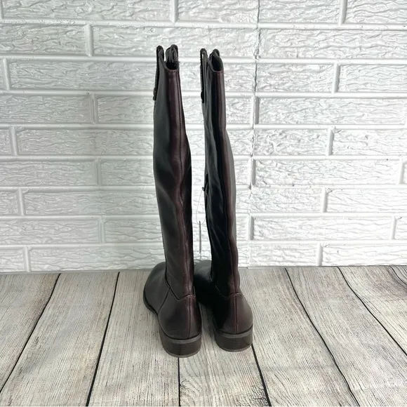 INC International Concepts Brown Leather Fawne Knee High Boots Size 7M