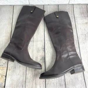 INC International Concepts Brown Leather Fawne Knee High Boots Size 7M