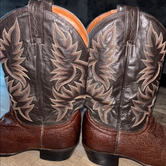 Intricate Brown Leather Cowboy Boots