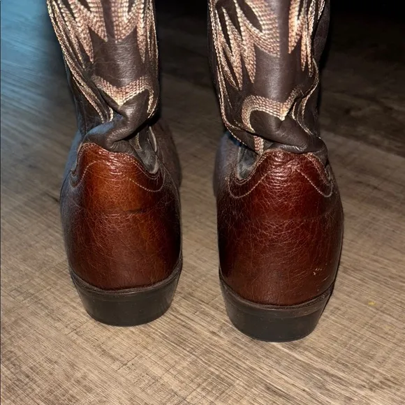 Intricate Brown Leather Cowboy Boots
