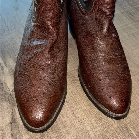 Intricate Brown Leather Cowboy Boots