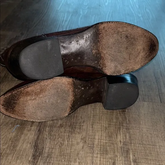 Intricate Brown Leather Cowboy Boots