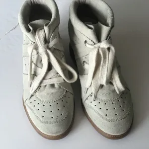 ISABEL MARANT, WEDGE SUEDE SNEAKERS.