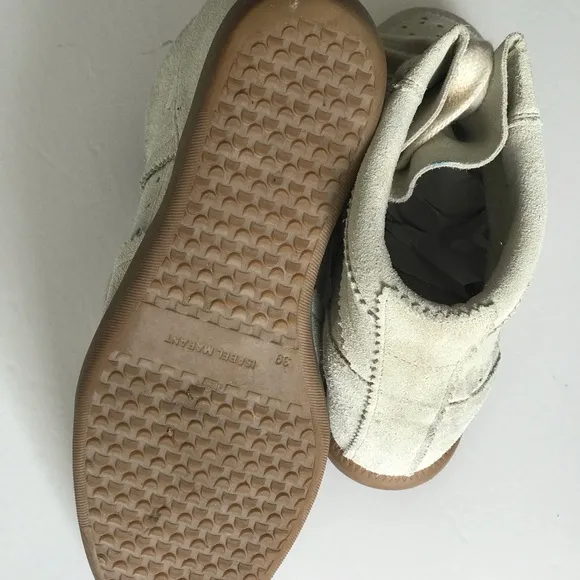ISABEL MARANT, WEDGE SUEDE SNEAKERS.