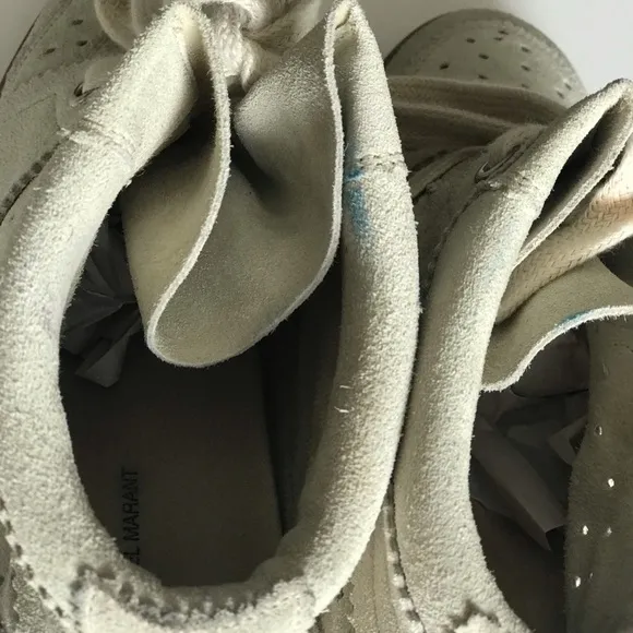 ISABEL MARANT, WEDGE SUEDE SNEAKERS.