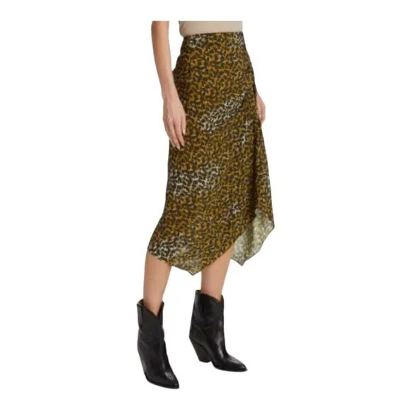 Isabel marant Azaria Silk Midi Skirt Size 2 (34) NWT