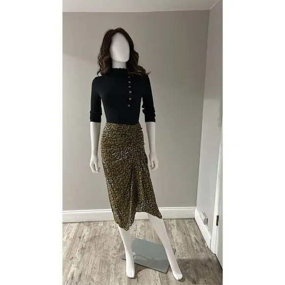 Isabel marant Azaria Silk Midi Skirt Size 2 (34) NWT