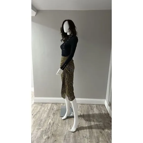 Isabel marant Azaria Silk Midi Skirt Size 2 (34) NWT